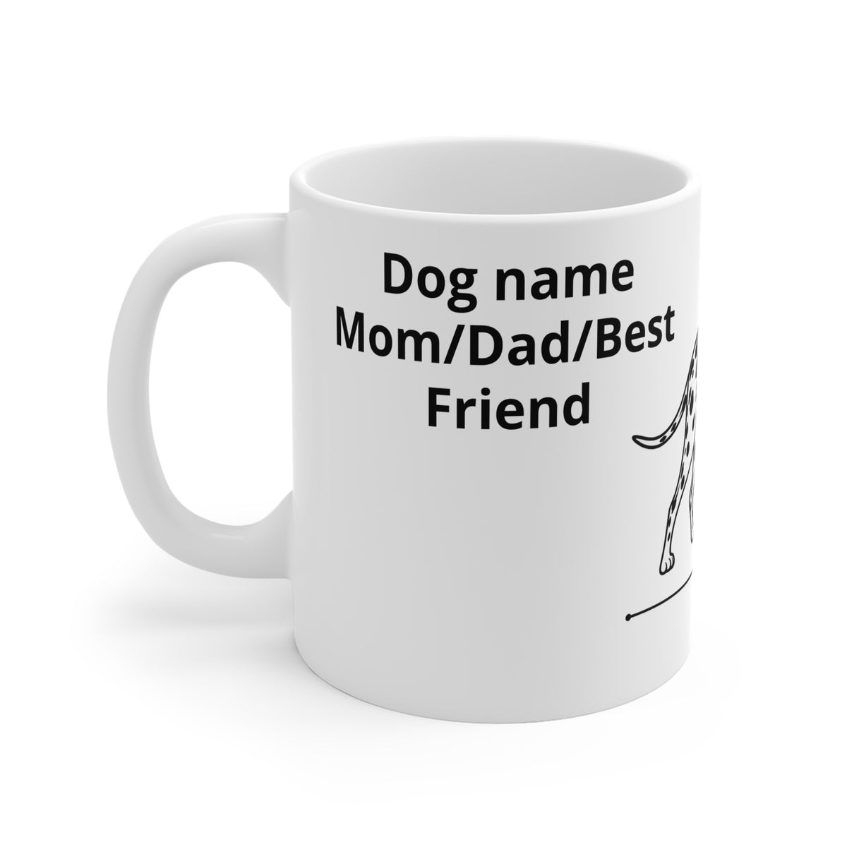 Dalmatian Dog Ceramic Mug — Minimal Paw Print Design
