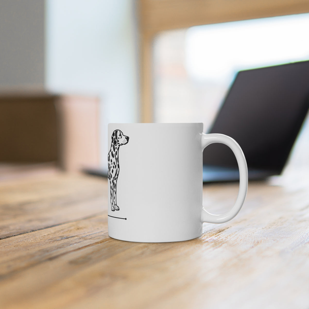 Dalmatian Dog Ceramic Mug — Minimal Paw Print Design