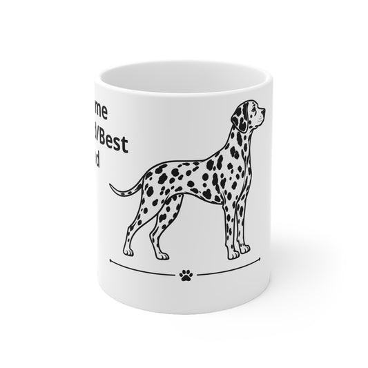 Dalmatian Dog Ceramic Mug — Minimal Paw Print Design