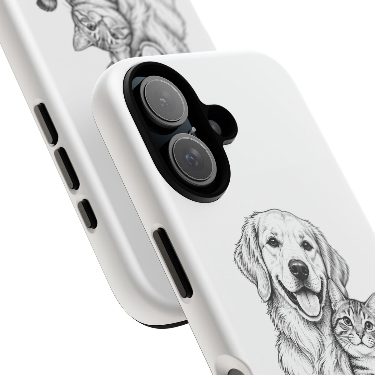 Phone Case with Dog and Cat Illustration — Customizable "Print it your way" Pet Design